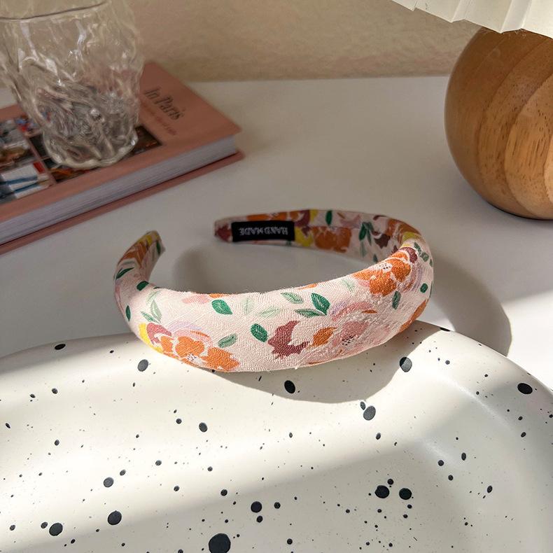 

Маленький обруч для волос с широким краем, женский летний новый головной убор, красный, маленький, свежий, с обручем на голову с цветком, прилив розовый