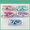 Lunettes de natation pour enfants avec bouchons d'oreilles PC Anti-buée Lunettes de natation Ak2191 Rose Blanc Style Boîte