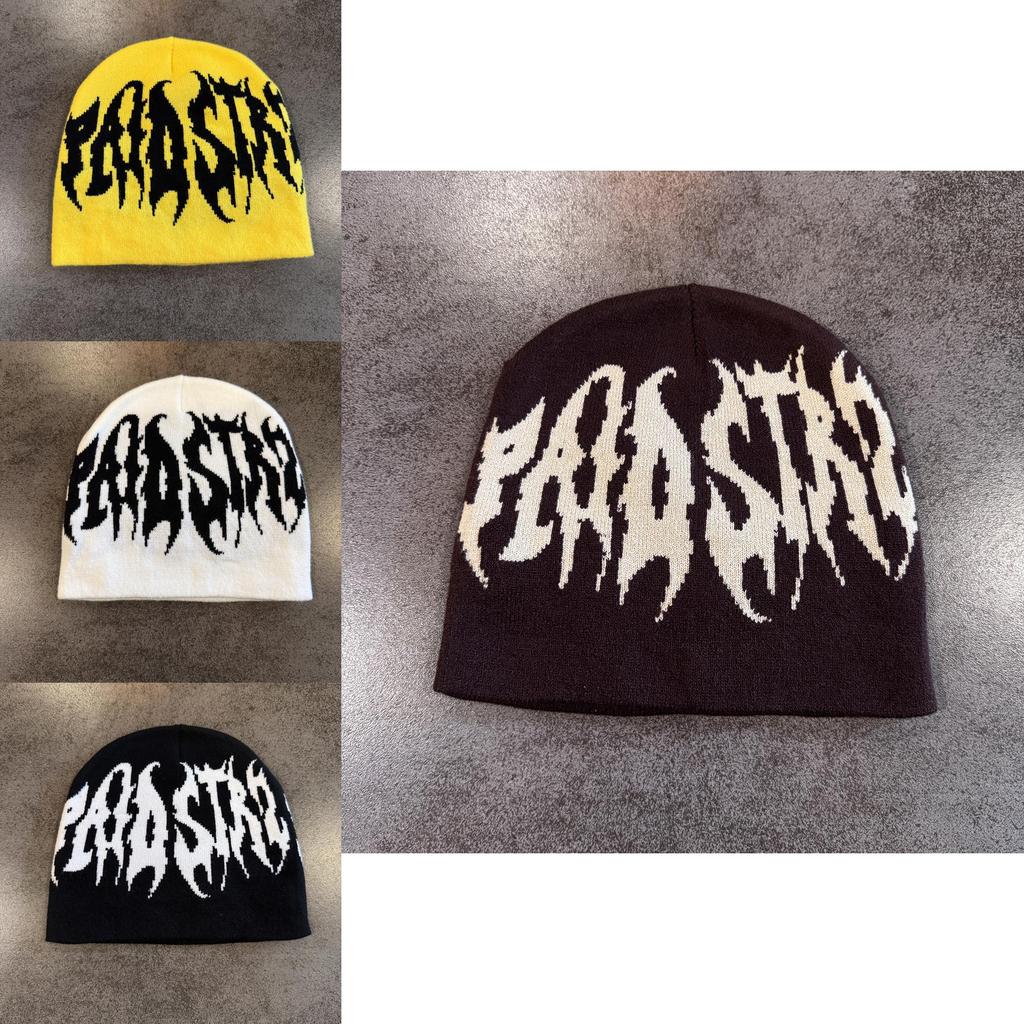 Athleisure Letter Beanie Hat For Men And Women Winter Warm Knit Cap With High Top Style