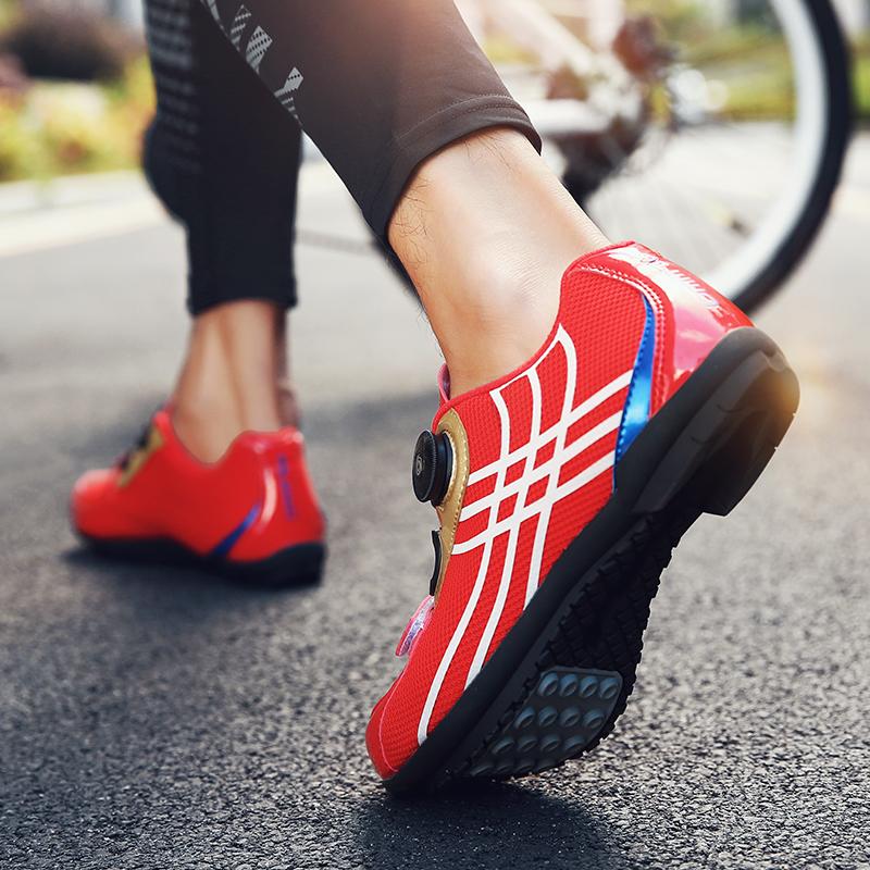 Unisex Road Bike Cycling Shoes Self-Locking Speed Racers with SPD Cleats Men's Women's Spd Compatible Mtb Footwear