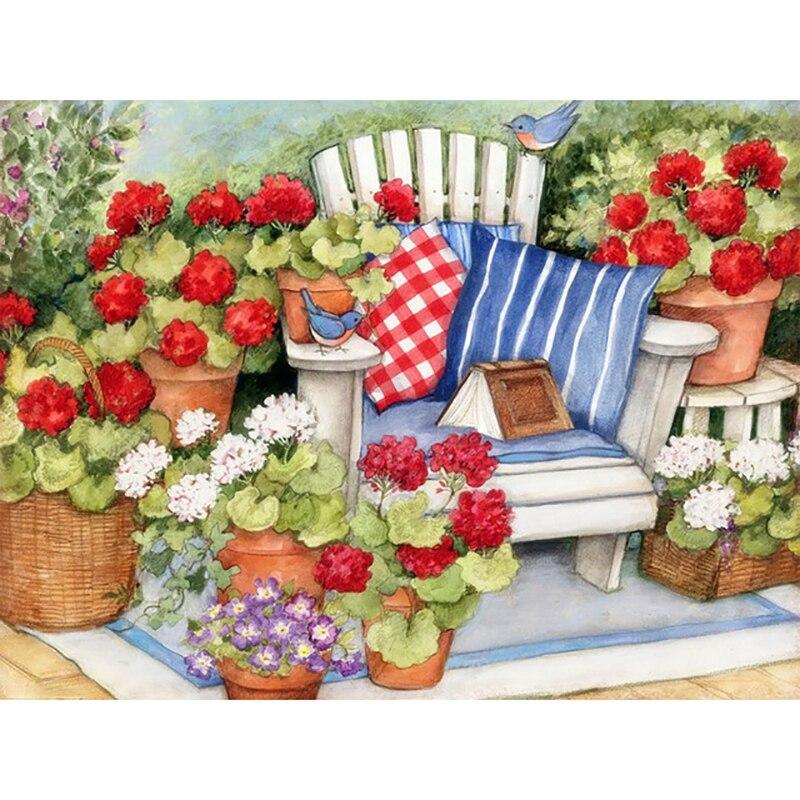 5D DIY Diamond Painting Landscape Full Round Drill Flower Scenery Daimond Embroidery Rhinestone Cross Stitch Home Decor