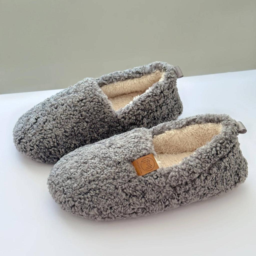 Indoor Household Slippers Thickened Fleece Memory Foam Slippers Winter Warm Adult Postpartum Shoes Wholesale Cotton Footwear