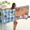 1pc Microfiber Printed Beach Towel with Bear and Milk Tea Pattern Super Absorbent & Quick-Drying | Lightweight,Soft,Beach Towel