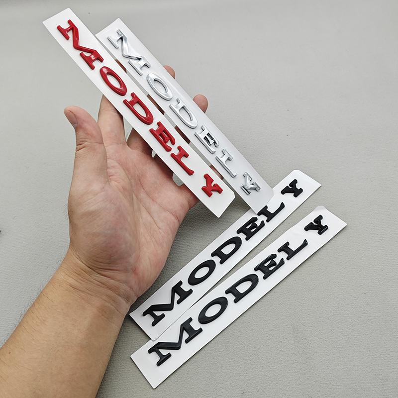 3D ABS Chrome Black Car Letters Model Y Logo Car Rear Trunk Badge Sticker For Tesla Model Y Auto Decal Accessories