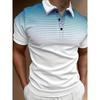 Trendy Short Sleeve Polo Shirt with Sailing Ship Print, Casual Zip Collar Style