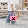 Halloween Party Decoration Pumpkin Candy Bag for Kids, Reusable Non-Woven Trick or Treat Bucket, Bucket Face Snack Holder Basket with Handle