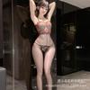 Sex underwear transparent oily tube top suspender black silk sexy lace perspective open-file tights passion free