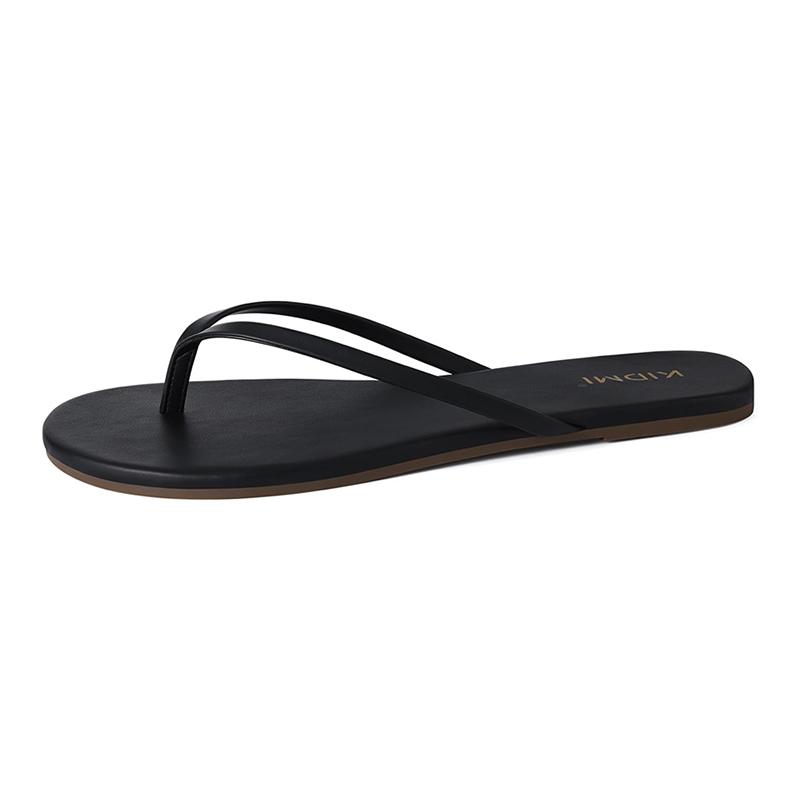 Fashion Shoes Cswo01 Women's Eyriphy Thong Flip Flops For Summer Beach Sandals For Vegan Leather Flat Slippers With Rubber Sole Cm