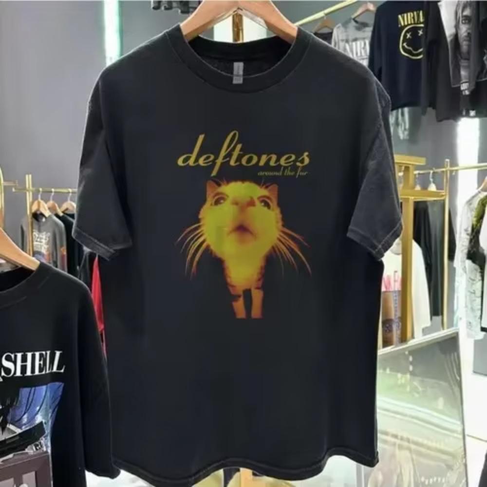 Deftones Around The Fur T-Shirt Black Band Unisex Women's Summer Street Harajuku t shirts