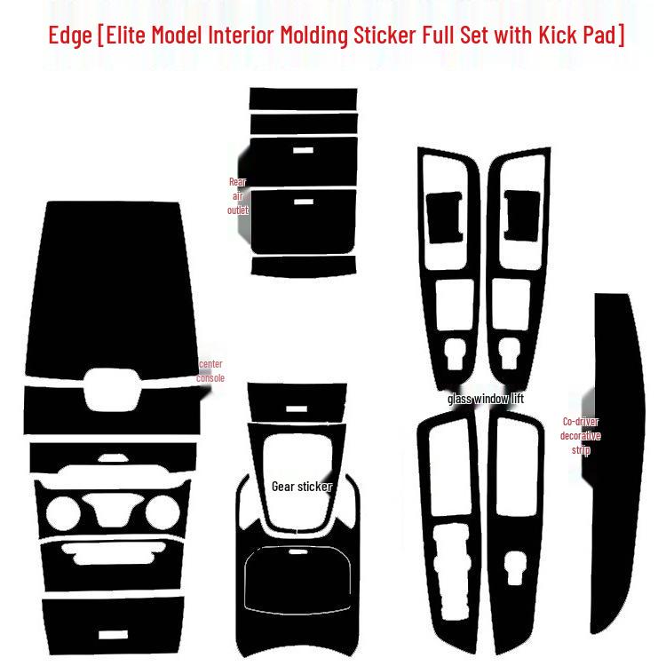 15-18 Edge Interior Carbon Fiber Gear Shift Stickers