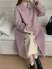 Doll collar high-end medium and long simple single-breasted double-sided wool coat, thickened large cuffs cashmere jacket