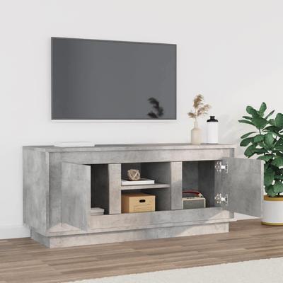 TV Cabinet Concrete Grey 102 X 35 X 45 Cm Wood Based Material