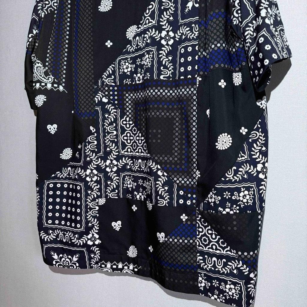 [USED] SACAI Hank Willis Thomas Bandana Mix Short Sleeve Shirt