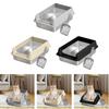 Stainless Steel Litter Box with Cat Shovel Container Large Gray