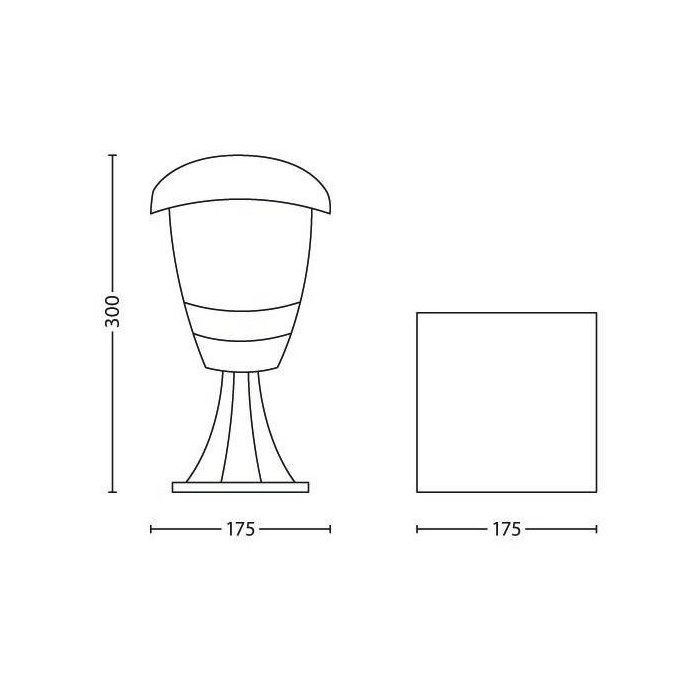 Lampadaire - philips - creek - petit - e27 - ip44