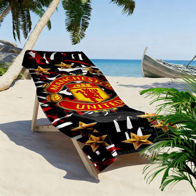 Manchester United F Print Beach Towel, Large Soft Quick Dry Towel for Beach Camping Swimming