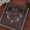 Creative  Flower  Costume Jewelry  Choker Necklace Earrings Set For Women Tiaras Crown Wedding Jewelry