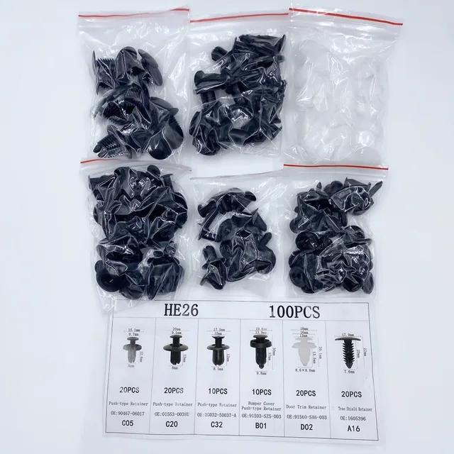 Mixed Car Bumper Fender Rivet Clips Screw Plastic Fastener Clip for Door Trim Panel Retainer Fastener Kit Car Accessories