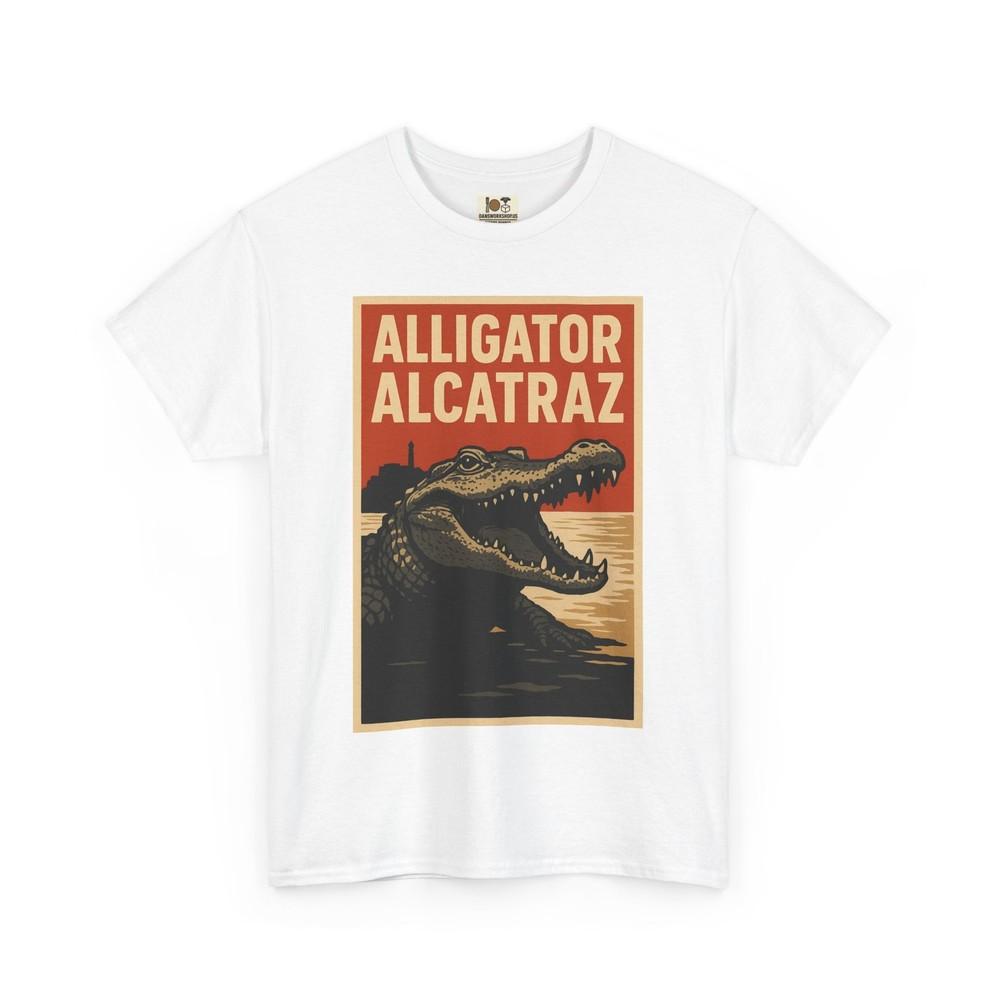 

Alligator Alcatraz Graphic Tee, Unisex Casual Top, Adventure Enthusiasts S