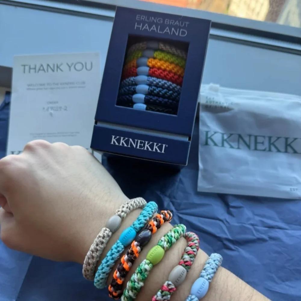 Original Kknekki Erling Haaland Co Branded Limited Edition Braided Elastic Hair Tie Woven Ponytail Holder For Daily Wear Adults