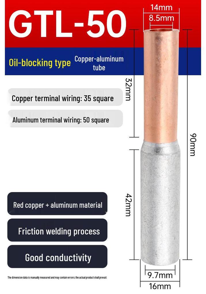 Copper-Aluminum Transition Connector Terminal Block, Quick Wire Connection Tool, No-Press Pipe Butt Connection GTLC
