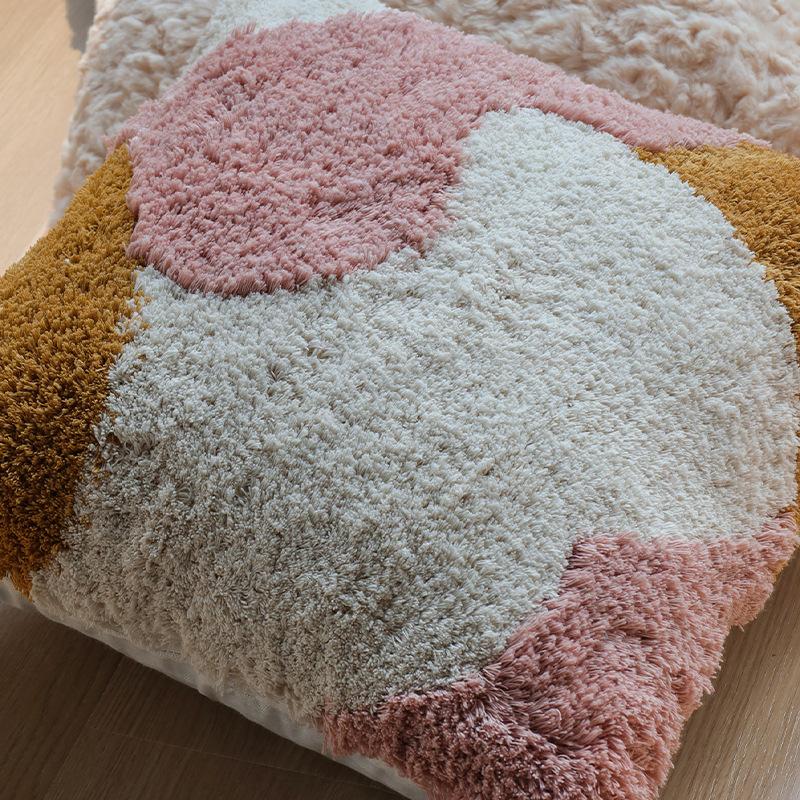 

Pink Tufted Pillow Living Room Sofa Cushion Cushion Pillow Cover Bedroom Bedside Bay Window Soft Decoration Pillow 45 * 45cm [pillowcase only]