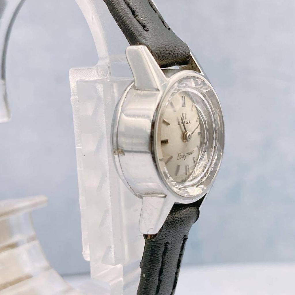 Used [Working Item] OMEGA Ladymatic Manual Winding Watch Cut Glass New Strap Omega Manual Watches Ladymatic Vintage