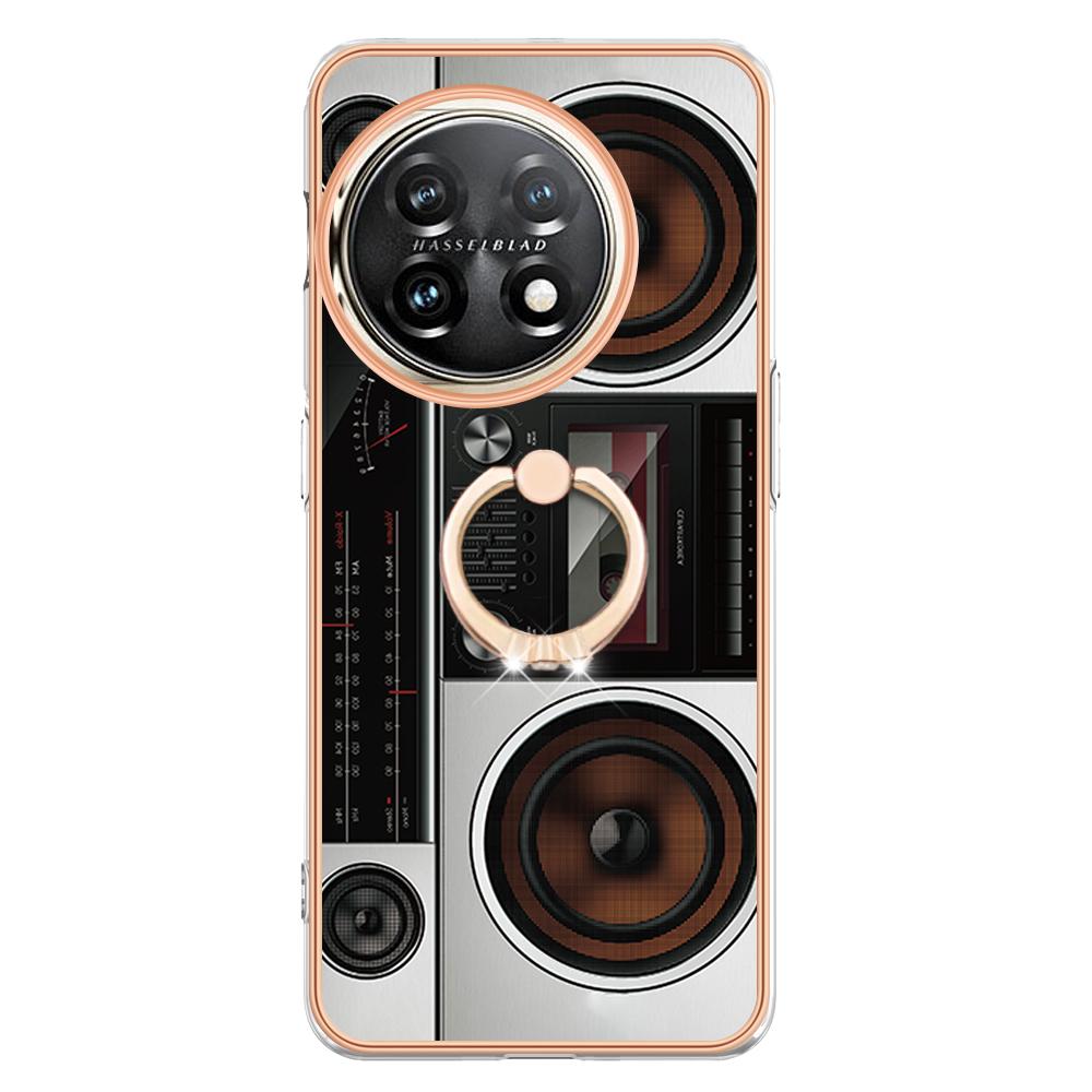 Luxury IMD Electroplating Frame TPU Shockproof Phone Case Metal Ring Stand For OnePlus 11/OnePlus Nord N300 N20 N30/OnePlus CE 3 Lite 5G