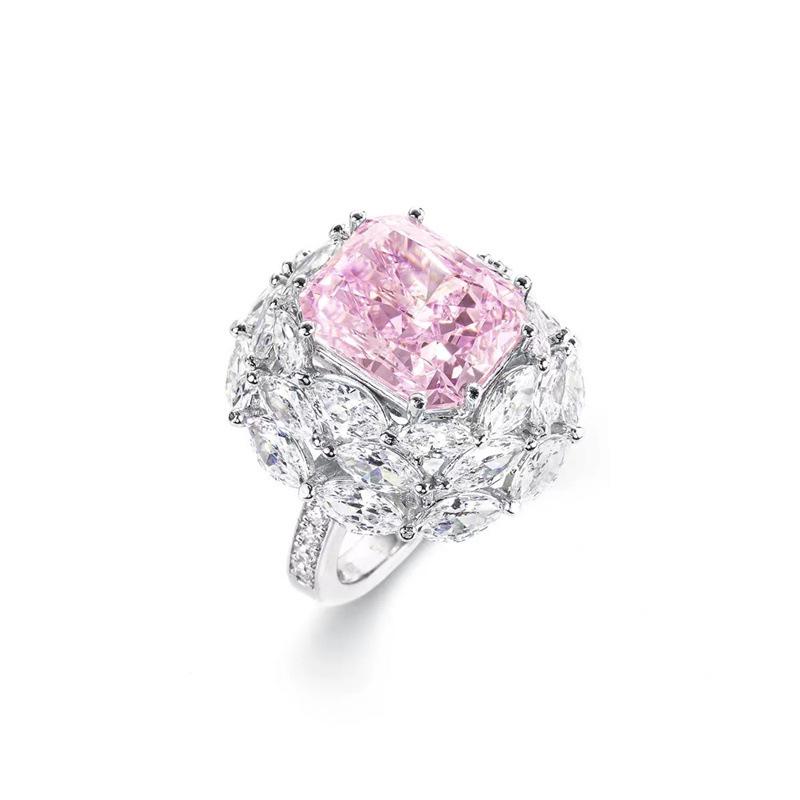 Sakura Pink Zircon Adjustable Ring - Elegant, Versatile Cold Style for Women Adjustable Open Size