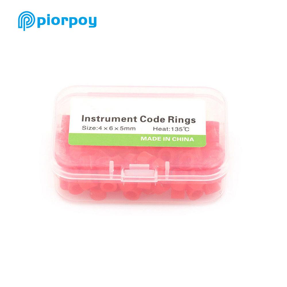 

PIORPOY 100 Pcs Dental Silicone Instrument Code Rings Colorful Identification Code Circle For Dentistry Tools Dentists Products червоний