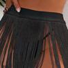 Softness Tassel Strap Skirt Women Sexy Beach High Waist Tassels Summer Quick Drying Solid Color Fringe Mini Party Costume Clubwear Short