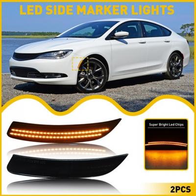 For 2015 2016 2017 200 Smoked Chrysler Front Bumper Side Marker Signal Light Set