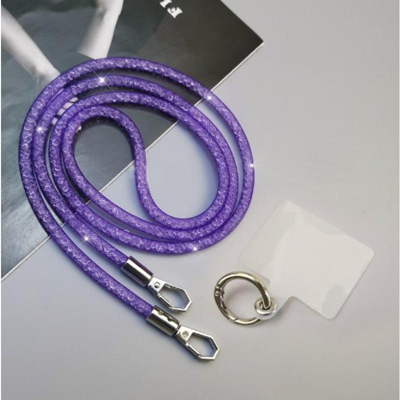 Colorful Lanyard Woven Rope Girls' Crossbody Shoulder Strap Anti-loss Sturdy Lanyard Keychain Four-strand Mobile Phone Lanyard