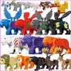 Africká divoká zvířata ZOO Stavebnice Figurky Příslušenství Šavlozubý tygr Lev Slon Vlk Kachna Hračky Modely Dětský dárek Hračka K93