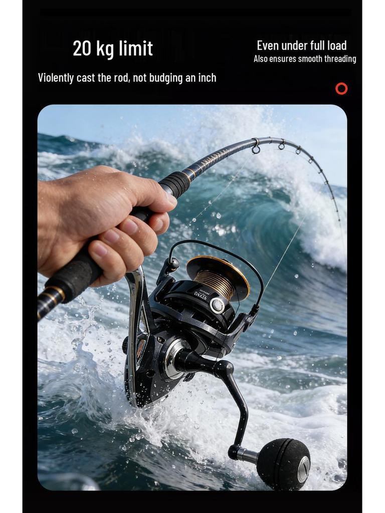 Cross-border Long-casting Gapless Spinning Reel with Slanted Mouth, Metal Line Cup and Foot Base for Anchor Fishing