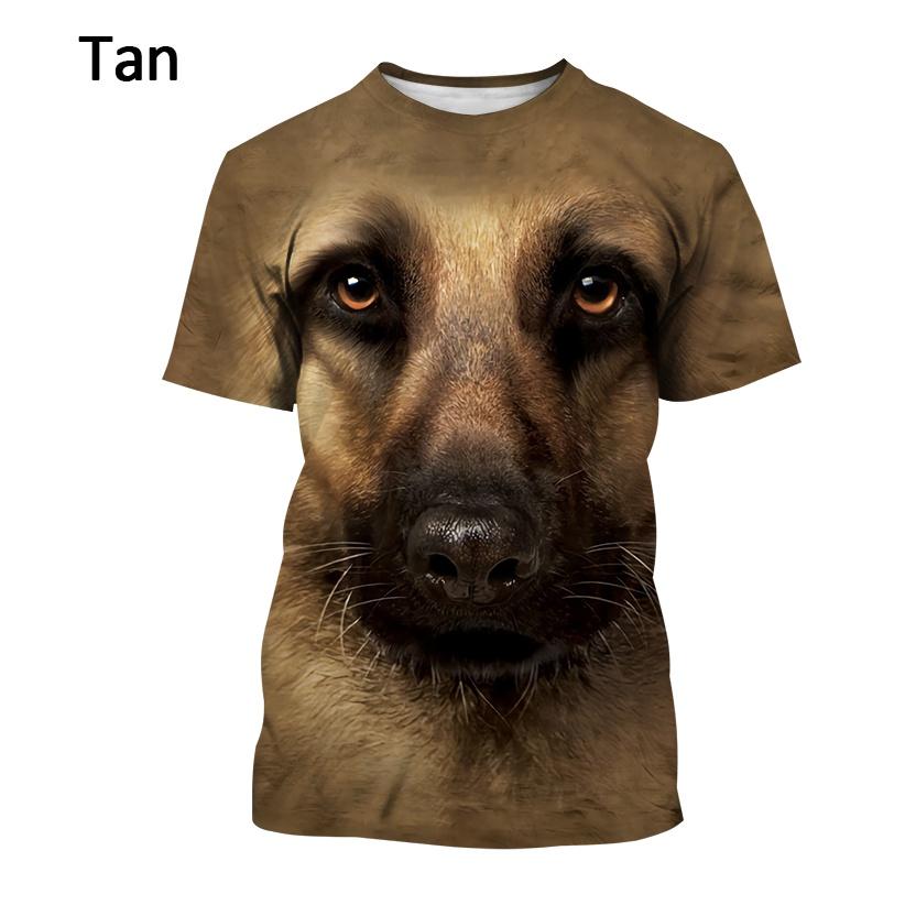 Tricou de modă cu gât rotund de vară cu imprimare 3D pentru câini