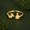Retro Reindeer Ring Lightweight Adjustable Ring Cute Christmas Tree Ring  Gift