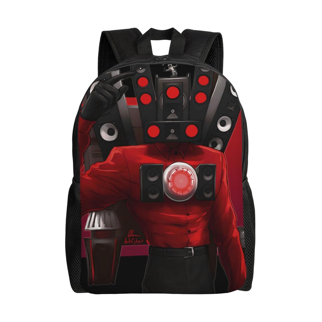Skibidi Toilette Rucksack für Männer Frauen Lässig High School Arbeit Tagesrucksack Anime Cartoon Kameramann Titan Laptop Leinwandtaschen Sport