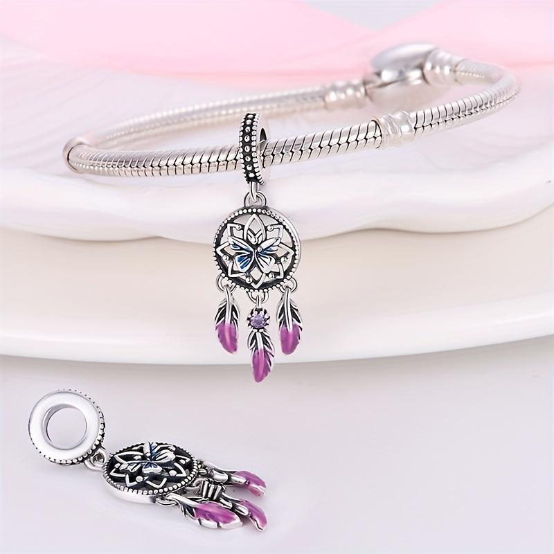 S925 Silver Moon Dreamcatcher Pendant Handmade Bead Bracelet Necklace DIY Craft Kit