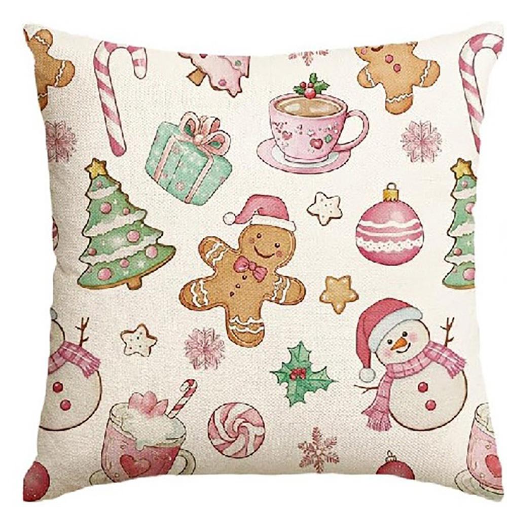 

Christmas Gingerbread & Festive Decor Pillows: Joyful Merry Blessed, Have a Sweet Christmas home room decoration 16x16Inch