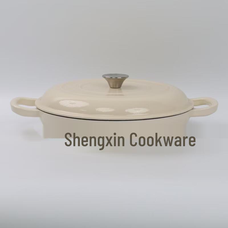 Zhishi Cast Iron Enamel Double Handle Pot