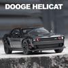1/32 Dodge Challenger Helicat SRT Sportwagenmodell aus Legierung, Druckguss-Metallspielzeug, Muscle-Car-Modell, Simulation, Ton und Licht, Kindergeschenk