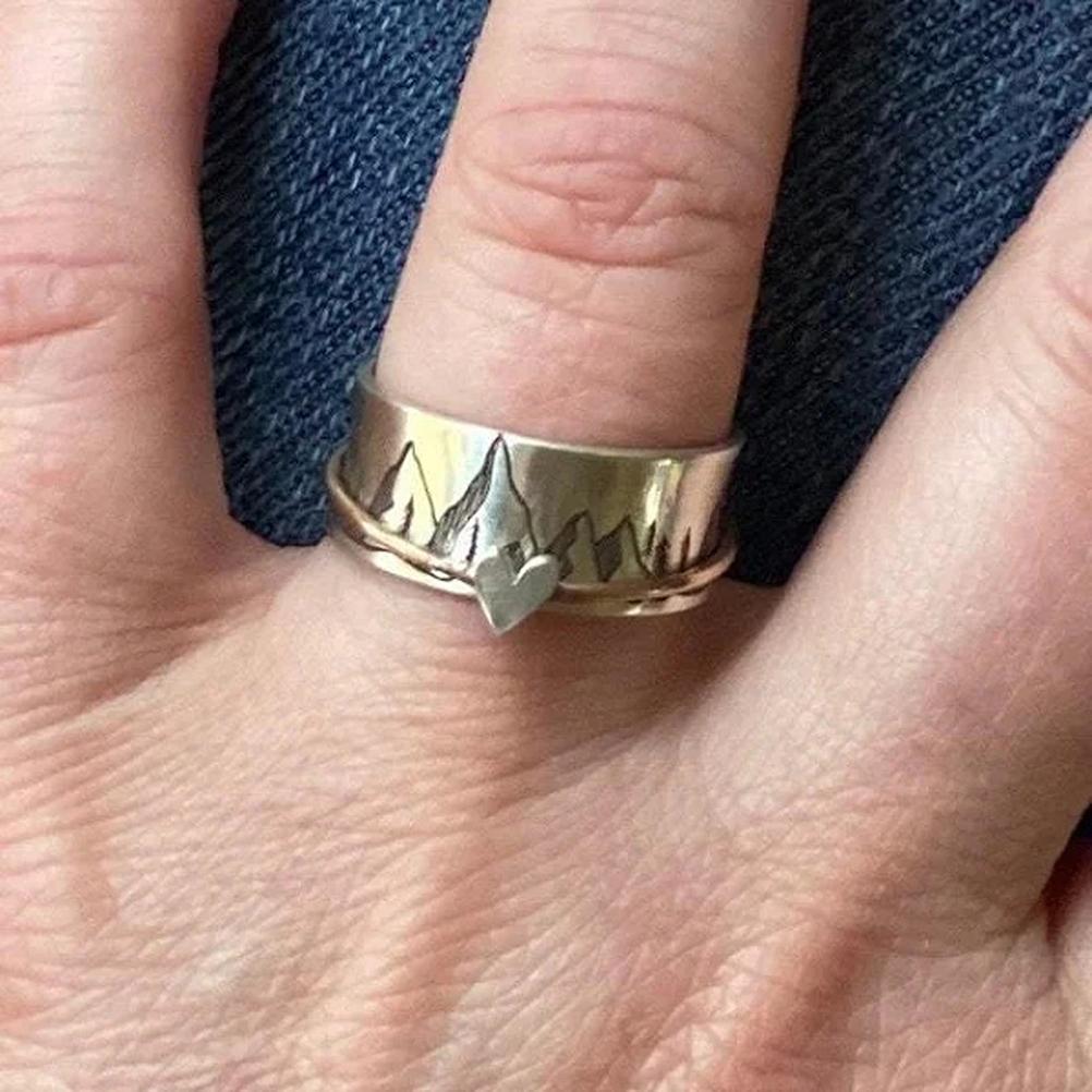 Obracający się pierścień Pierścień inspiracji Pierścień górski Pierścień do medytacji Pierścień inspiracyjny Pierścień na Dzień Matki Biżuteria Prezent dla kobiet