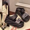 Internet Celebrity Thick-bottomed Muffin Slippers Women's 2025 Summer New Korean Version of Rhinestone Small Thick-bottomed Versatile Cool Slippers