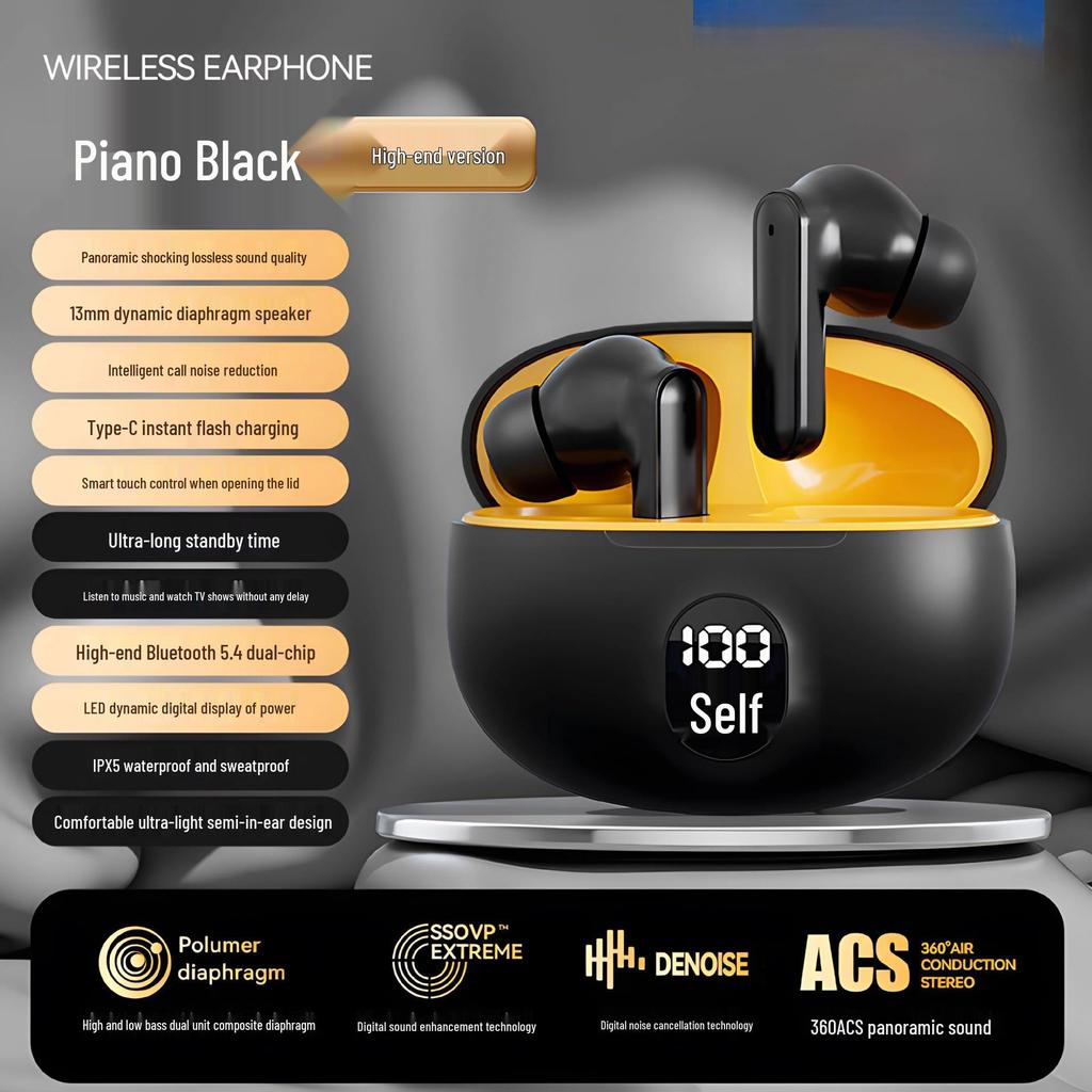 Smart Wireless Noise-Cancelling Bluetooth Earphones 2025 with In-Ear Display and Long Battery Life