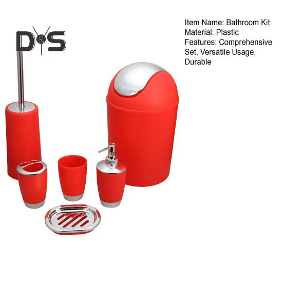 6 Teile/satz Badezimmer Kit Lotion Flasche Mundwasser Tasse Zahnbürste Tasse Seife Box WC-Bürste Mülleimer Set Toilettenartikel Veranstalter