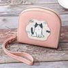Cartoon Cute Cat Short Wallet Zipper Card Holder Fashion PU Leather Card Bag  Outdoor