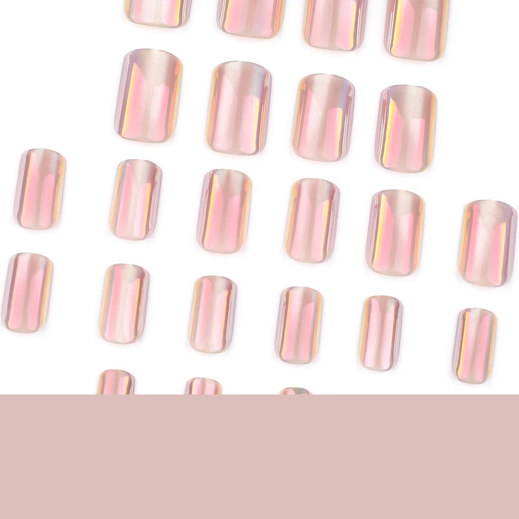Short square Aurora cat eye wearing nail art cross hot selling fake nail nail patch fake nails