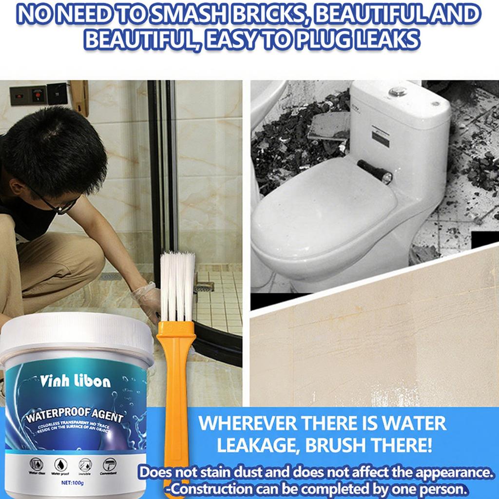 Waterproof, Heat Insulating And Transparent Sealant, 100g Sealant For Grouting And Tile | Strong Adhesion, Long-lasting For Roofs, Wall