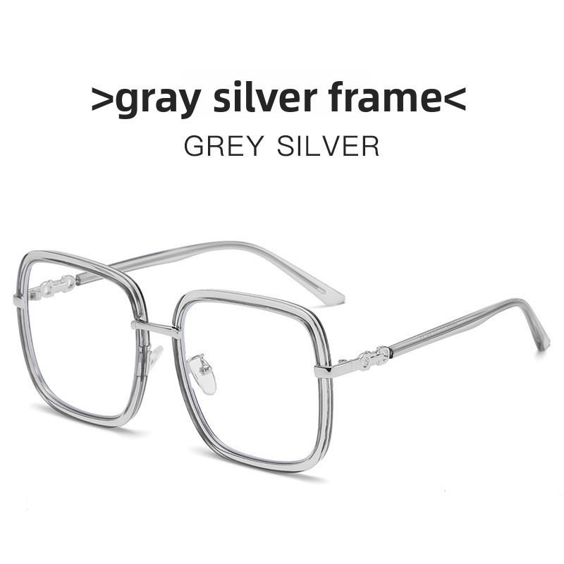 Female Large Face Frame Glasses With Blue Light Blocking For Fashionable Office Wear